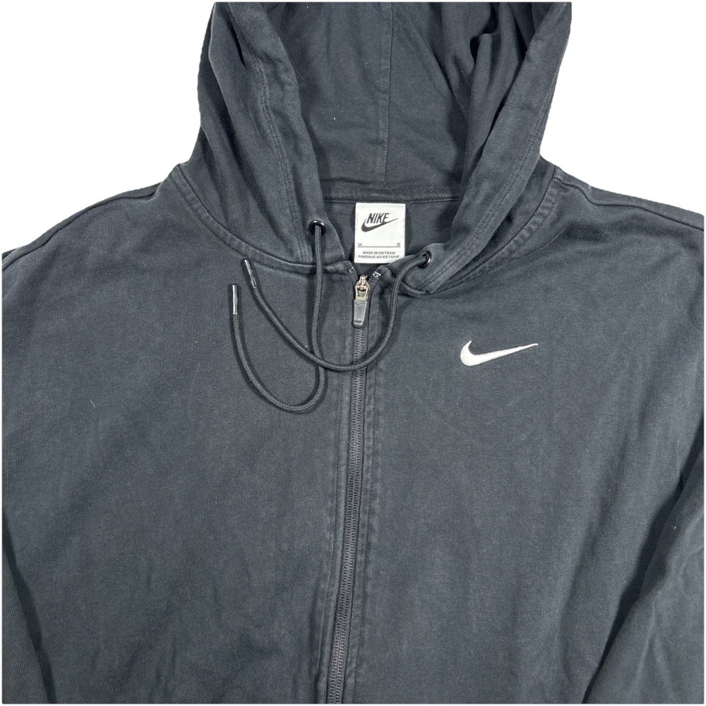 Nike Full Zip Black Hoodie Women's 1X Cropped Boxy Fit Oversized‎ Casual - Picture 4 of 7